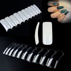 100pcs French Half Full Cover Long Square Curved False Nail Art Extension Tips