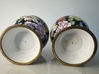 Set Of 2 two  Antique Enamel Cloisonne Champleve Vases French  C1890 Hand Decor