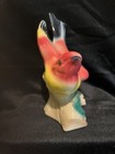 Vintage Royal Copley Pink Swallow Large Bird Wings Spread On Branch Figurine