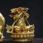 12  Old Antique Qing Dynasty Bronze 24k Gilt Mahakala Three Foot Incense Burner