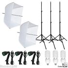 Photography Studio Video Photo Lighting 3 Bulbs 3 Light Stand Kit