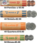 100pcs Assorted Heavy Duty Preformed Coin Wrappers Rolls - Quarters  Pennies  Ni