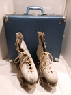 Vintage Roller Derby Skates W  Blue Hard Case   Key Size 8