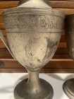 Antique Two Matching Ornate Pewter Trophies pitchers