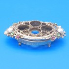 Vintage Florenza Lipstick Holder Gold Tone Metal Jewels Four Tube  lovely 