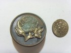 1800s Antique 32 Mm Large Metal Floral Rose Love Collector Picture Button 51213