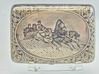 Very Fine Large 19c Russian Silver Niello Cigarette Case Troyka 