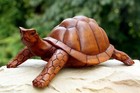 12  Wooden Tortoise Turtle Statue Hand Carved Sculpture Wood Home Decor Figurine