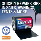 Repair Tape  Fabric  Boat Covers  Tent Repair  30ft  Black  Heavy Duty