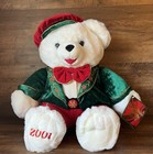 Dan Dee Snowflake Teddy Bears Set White Plush Red   Green Velour Mr   Mrs 2001