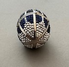 Elegant Judith Leiber Egg Shaped Crystal Hinged Pill Box