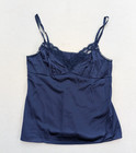 Vanity Fair Vintage Women s Camisole Top Size 36 Blue Lace Trim Tank Cami