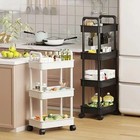 5 Tier Rolling Storage Cart Kitchen Utility Organizer Shelf Rack