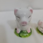 Cracker Barrel Smiling Happy Pig Salt And Pepper Shaker Set Mini Ceramic New