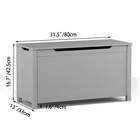 Kids Wooden Toy Box Storage With Safety Hinged Lid For Ages 2  Gray
