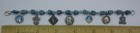 Vintage Catholic Charm Bracelet Petite Bracelet 7 Mini Medals Mary Jesus