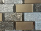 Ny13n Silver gold Glass Rectangle Mosaic Tile Kitchen Bathroom Backsplash