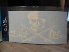 Salt Life Decal - 12  Medium Surface Mount Sticker - Skull   Rods - White Sad934