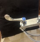 T s Brass B-1142 8  Deck Mount Workboard Mixing Faucet  Gooseneck