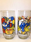 Vintage 1983 Mcdonalds Smurfs Drinking Glasses Set Of 5 Exc