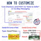 Any State License Plate Tag Personalized Custom Any Text Auto Car Atv Bicycle