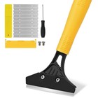 Heavy Duty Floor Scraper Tool 44 5  Handle  4  Blade   10 Replacement Razor Blad