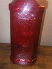 Holiday Glass Decorative Bottle Red Raised Design With Cork Home Decor 12 