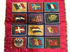 Vintage Cigar Box Flags Partial Centerpiece Mat Quilt 21   x21   