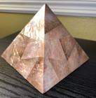 Pink Mother Of Pearl Abalone Shell Trinket Jewelry Box Pyramid Shape