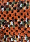 Vintage Handmade Crochet Afghan Throw Blanket Burnt Orange Green Cottage Core Ec