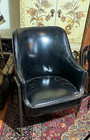 Rare  1950 s Edward Wormley Dunbar  5510 Black Leather Lounge Chair Original 