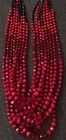 Rare Vintage 8 Strand Faceted Ab Crystal Graduated Barrel Clasp Necklace Euc
