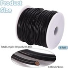 30 Yards Cowhide Genuine Leather Cord For Jewelry Making 2mm Black Round Real Le