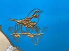 Vintage Rare  etched Robin Design  Stratton Compact