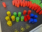 Trouble Game Replacement Pieces Parts 32 Total Yellow Blue Green Red Tokens Pegs