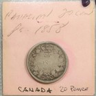 1858 Canada 20 Pence Silver Coin