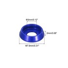 20pcs M3 Cone Cup Countersunk Washers 3mm 0 12  Aluminum Dark Blue