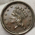 1863 Our Navy  Liberty Under Stars Patriotic Civil War Token  Die Crack  Cwt-63