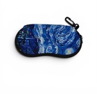 Soft Padded Zipper Eyeglass sunglasses Case Blue Starry Night Art Print W  Clip