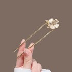 Elegant Crystal Opal Flower Hairpin For Women High-end Metal U-shaped Hair Stick