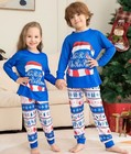 Matching Family Pajamas Sets - Christmas Pj s Letter Print Top And Plaid Pants J