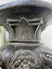 Antique Japanese Bronze Vase Meiji Period Metal Jar Sculpture Signed 4 9 Inch