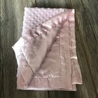 Just One Year By Carter s Pink Dot Minky Satin Baby Blanket Security Lovey Soft