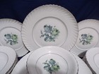 Konigl Pr Tettau Porcelain Dinnerware Service For 6 Blue   Green Roses Silver Tr