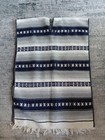 Traditional Mexican Poncho One Size Fits All Blanket Serape Gaban Navy Gray 