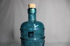 1 My Lifestyle Turquoise Glass 11  Tall Decorative Bottle  Grape Design