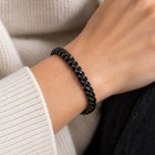 Punk Streetwear Black Chain Bracelet Men Stainless Steel Link 6mm 21cm Hip Hop