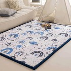  Rainbow Kids Play Mat - 1  Thick Baby Nursery Rug  Soft Crawling 78 x78  Blue