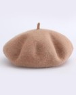 Beret Hats For Women Holiday Wool French Style-black red Church Hat Large Camel
