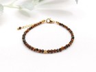 Natural Tiger s Eye 2mm Tiny Faceted Round Gemstone Beaded Women Bracelets 6-8 